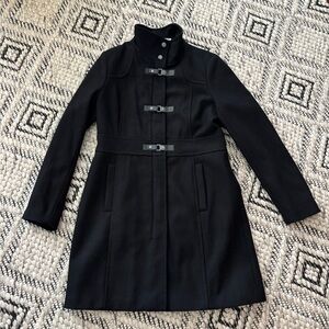 Black Kenneth Cole Wool Blend Classic Coat